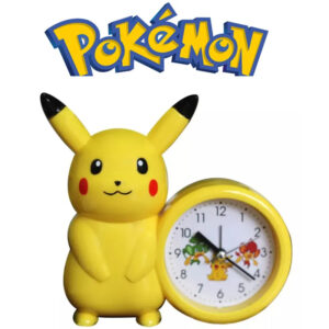 Pokemon Anime Pikachu Catoon Kawaii Model Action Decoration Toy Children Alarm Pointer Clock Student Kids Gift