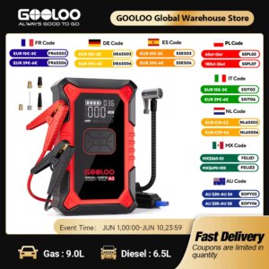 GOOLOO A3 Jump Starter with Air Compressor, 3000A Portable Car Battery Booster (9.0 Gas/6.5L Diesel) with 150PSI Auto-Shutoff Ti - AliExpress 34