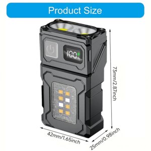 Mini Portable Flashlight With Power Bank Super Bright LED Torch USB Rechargeable Multifunctional Camping Emergency Work Lantern - AliExpress 39