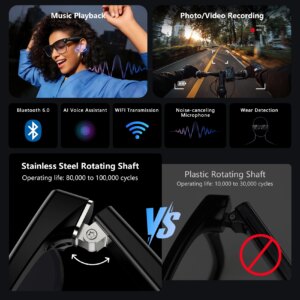 【World premiere】Blackview BV200 Shooting Smart glasses 8MP 4K HD camera Bluetooth Call Voice Assistant AI Translation Glasses - AliExpress 44