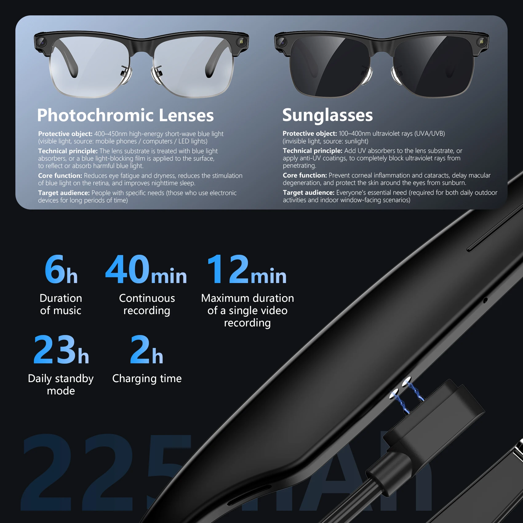 【World premiere】Blackview BV200 Shooting Smart glasses 8MP 4K HD camera Bluetooth Call Voice Assistant AI Translation Glasses - AliExpress 44