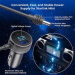 For Starlink Mini 3in1 Digital Display Car Charger To DC Power Cable With USBA+C Interface Car Charging Cable For Starlink Mini