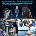 For Starlink Mini 3in1 Digital Display Car Charger To DC Power Cable With USBA+C Interface Car Charging Cable For Starlink Mini