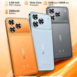Smartphone Android 16 Cubot A50, 6.58-inch FHD+ Screen, Octa-core, 16GB(6+10) RAM, 128GB ROM, 5000mAh Battery, 48MP+16MP Cam,NFC