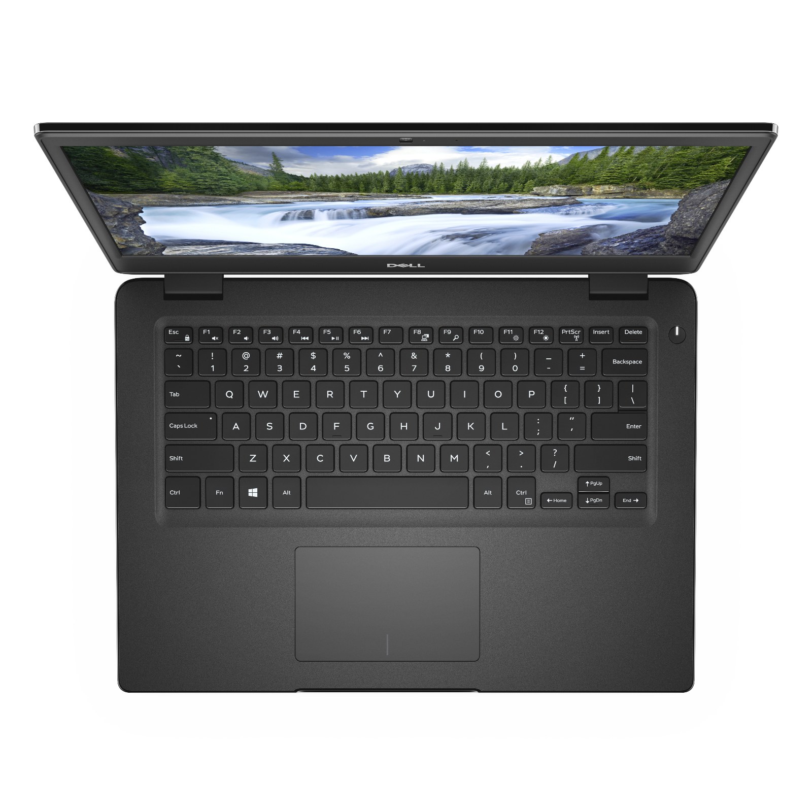 Refurbished Dell Latitude 3400 14 inch laptop, keyboard view from above