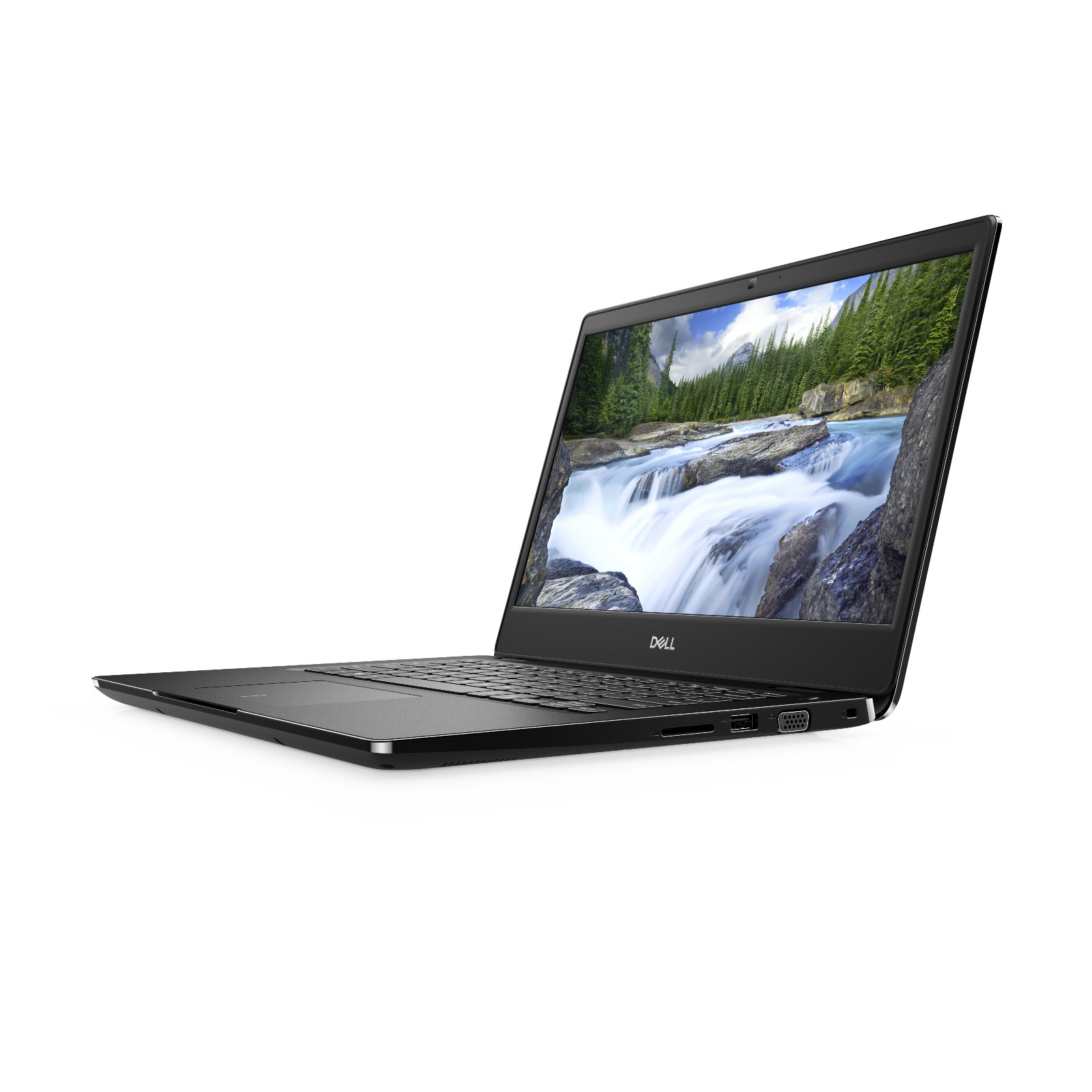Refurbished Dell Latitude 3400 14 inch laptop, angled front view, right side
