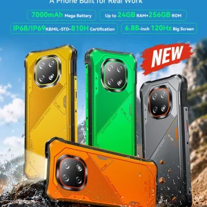 Rugged Smartphone Android 16 Cubot KingKong ES 5, Up to 24GB RAM(12+12GB), 256GB ROM, 6.88